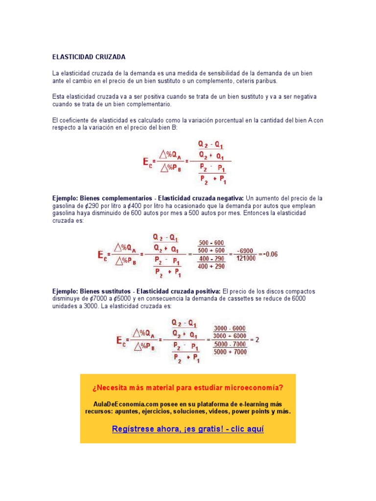 Elasticidad Cruzada de la Demanda | PDF | Elasticidad (economía ...