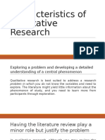 Characteristics of Qualitative Research