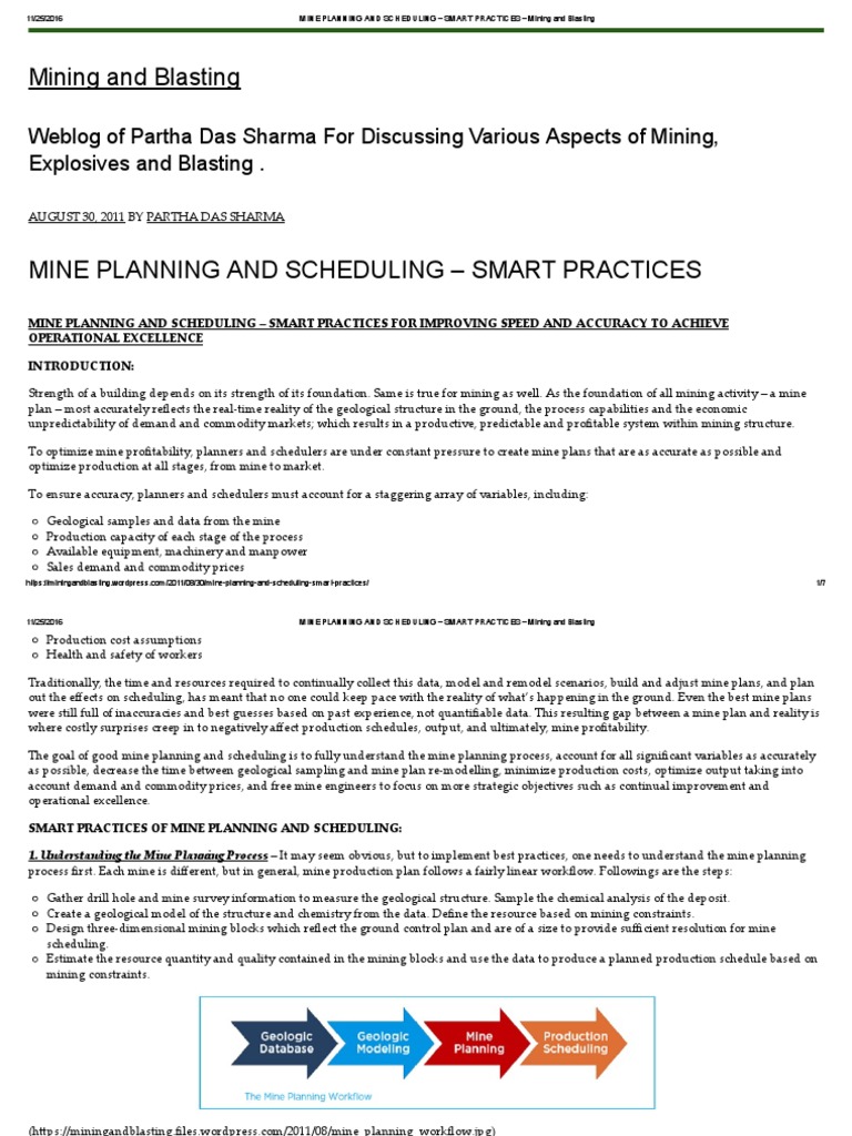Smart Practices in Mine Scheduling | PDF | Scheduling (Production ...