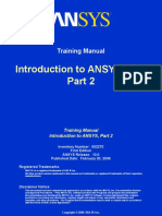Introduction To ANSYS 10.0: Training Manual