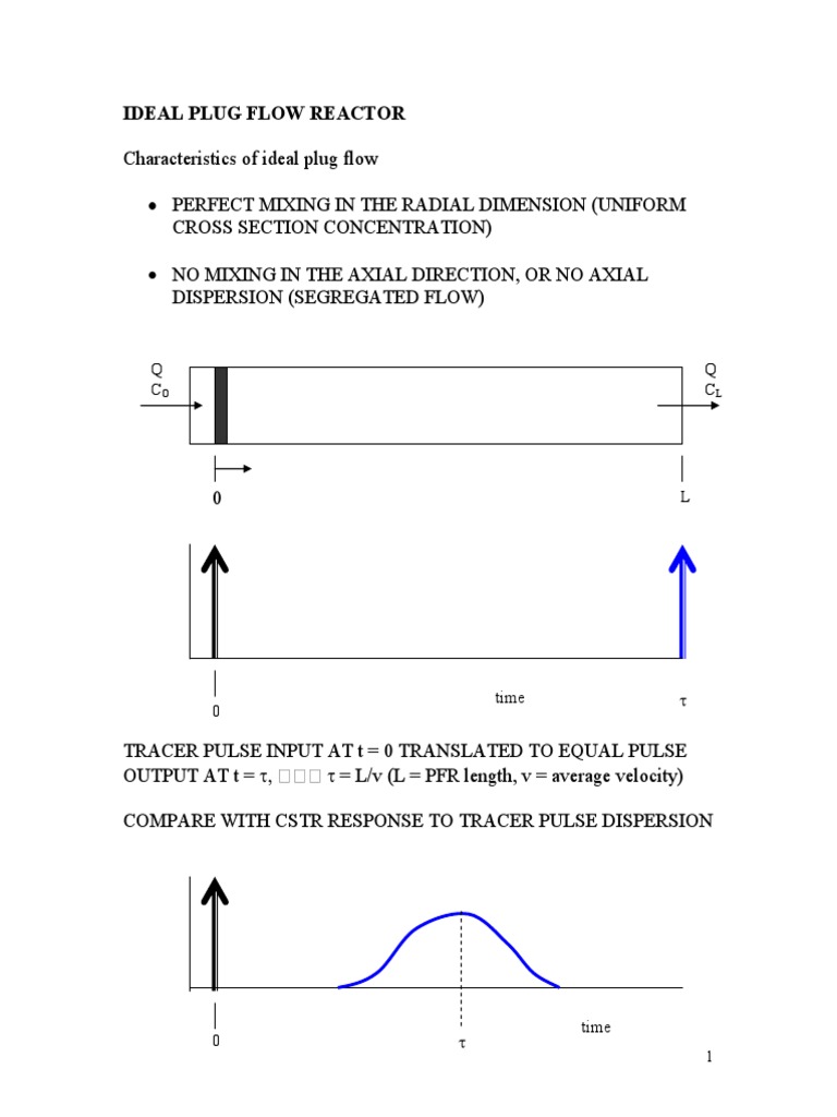 Ideal Plug Flow Reactor PDF | PDF | Steady State | Chemical Reactor