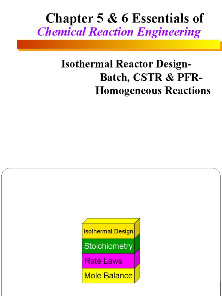 CRE6a-Isothermal Reactor Design-Batch-CSTR-PFR | PDF