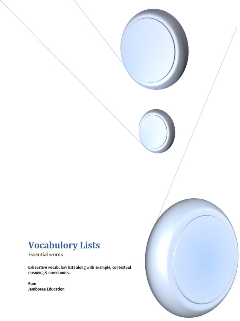 TOEFL VocabuloryLists | PDF | Anger | Mentorship
