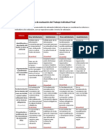 Rúbrica de Evaluación Del Trabajo Individual Final