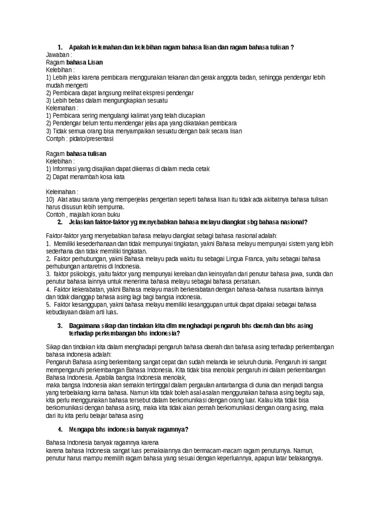 Pertanyaan Bahasa Pdf