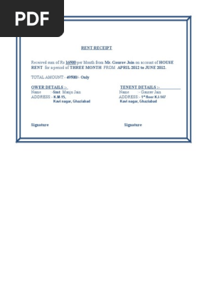 Rent Receipt