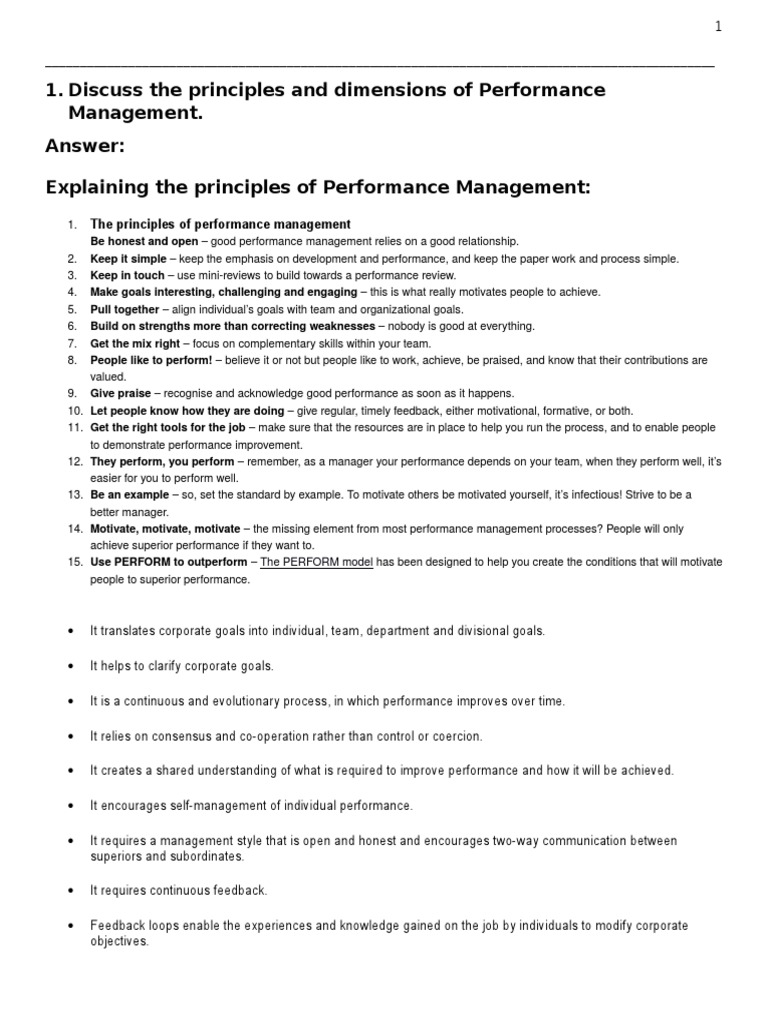 Principles of Performance Management | PDF | Performance Appraisal | Goal