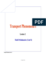 Transport Phenomena I: Math Preliminaries (Cont'd)