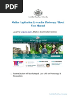 Online Application System For Photocopy / Reval User Manual: Log On To - Click On Examination Section