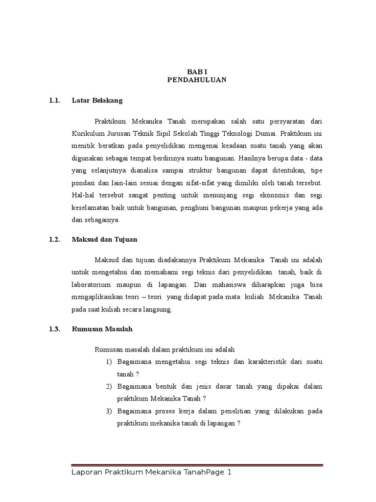 Laporan Praktikum Dcp Mekanika Tanah Seputar Laporan