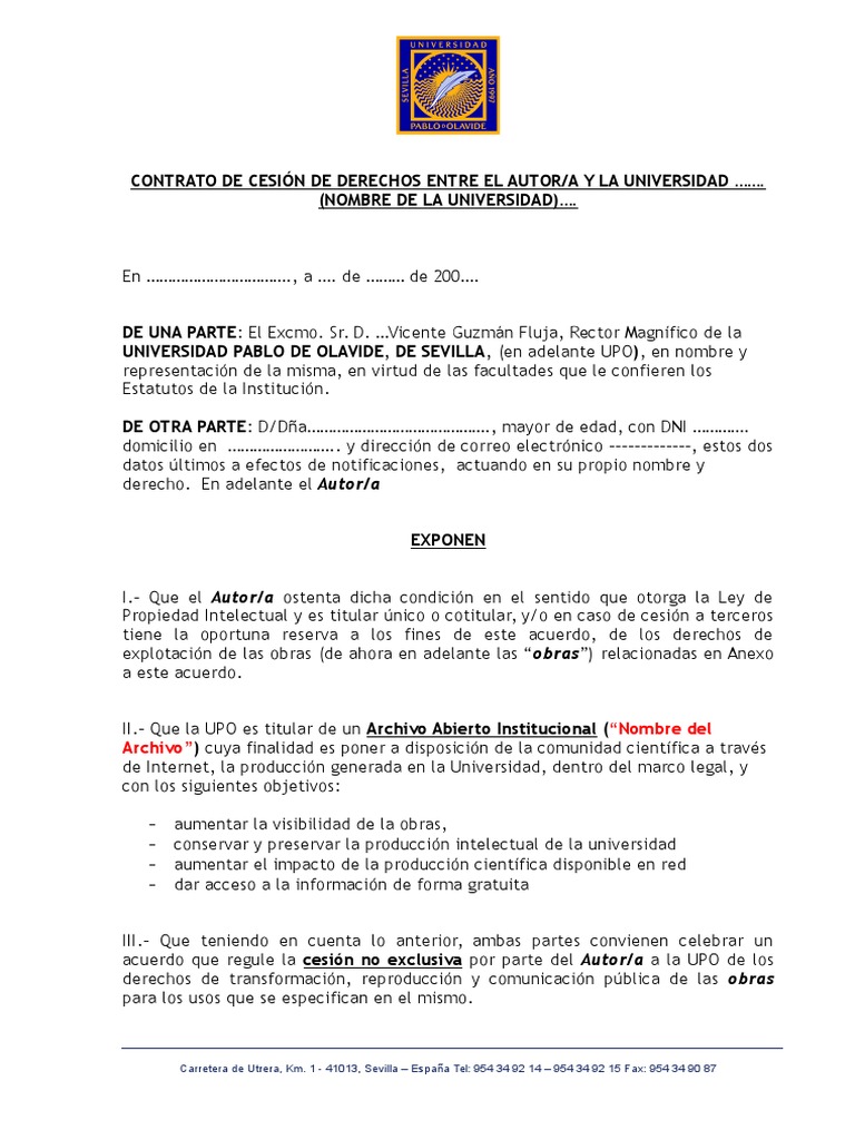 Contrato de Cesion de Derechos