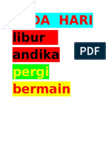 Pada Hari Libur Andika Pergi Bermain