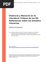 Katherine Goldman (2004) - Violencia y Memoria en La Literatura Chilena de Los 90