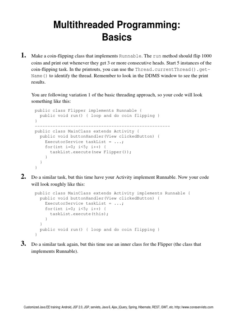 Multithreaded Programming 1 PDF | PDF