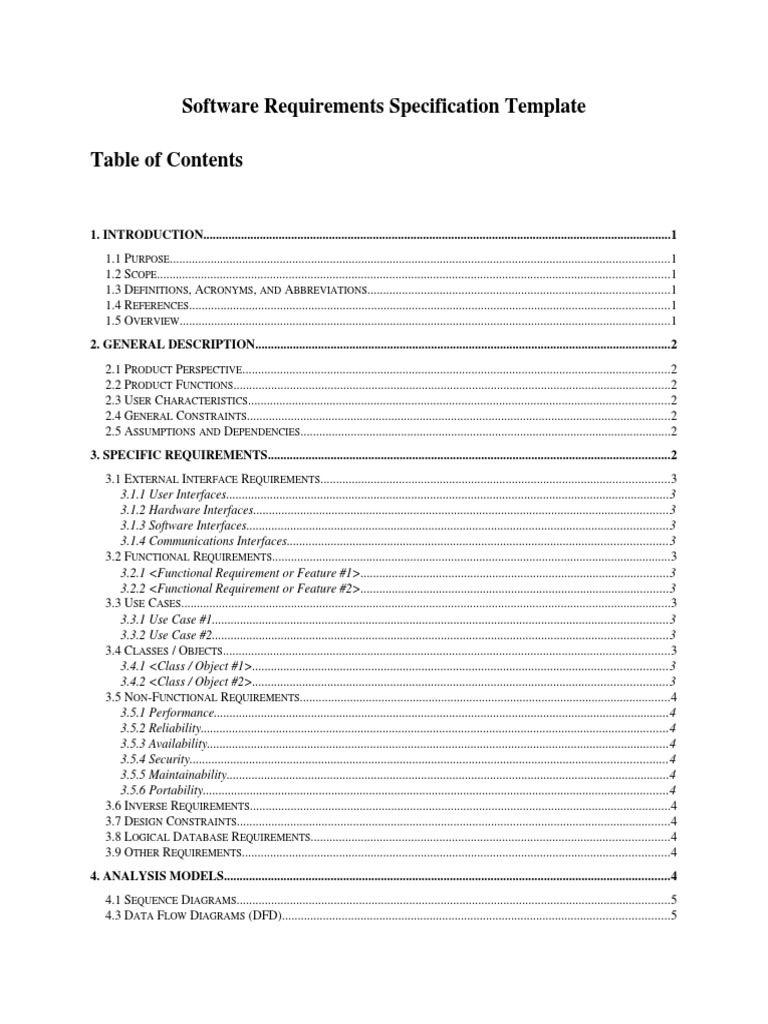Software Requirements Specification Guide | PDF | Specification ...