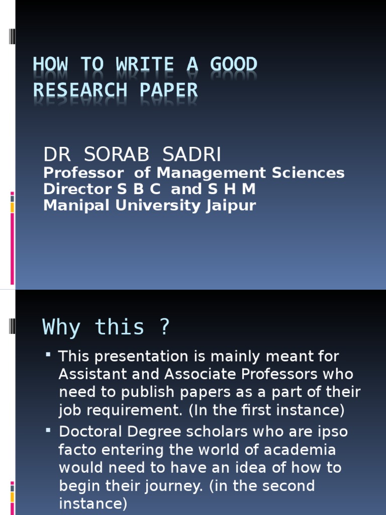 How To Write A Research Paper | PDF