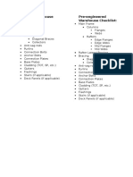 Standard Warehouse Checklist: Pre-Engineered Warehouse Checklist