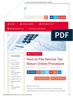 How to File Service Tax Return Online Procedure - Legal Adda