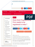 Does Sole Proprietorship Firm Needs to Be Registered in India