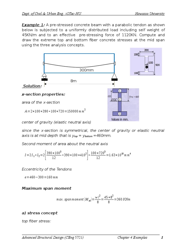 Prestressed Concrete Beam Analysis | PDF | Beam (Structure ...
