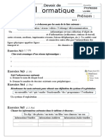 Devoir de Synthèse N°1-9 Eme - Informatique - 2016