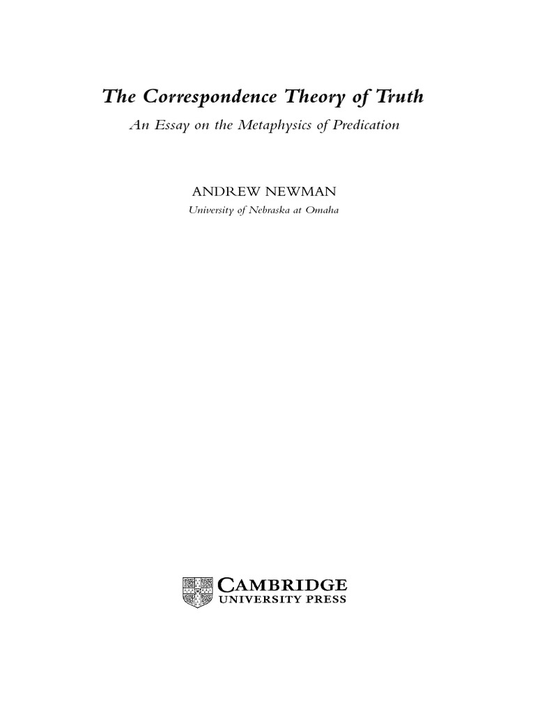 the correspondence theory of truth.pdf Proposition Truth