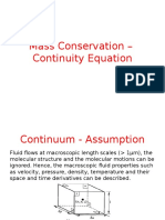 Mass Conservation - Continuity Equation