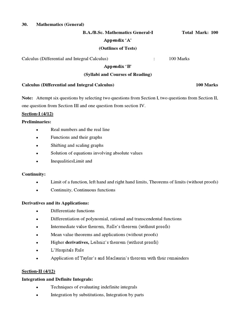 Mathematics General I Pdf Integral Calculus