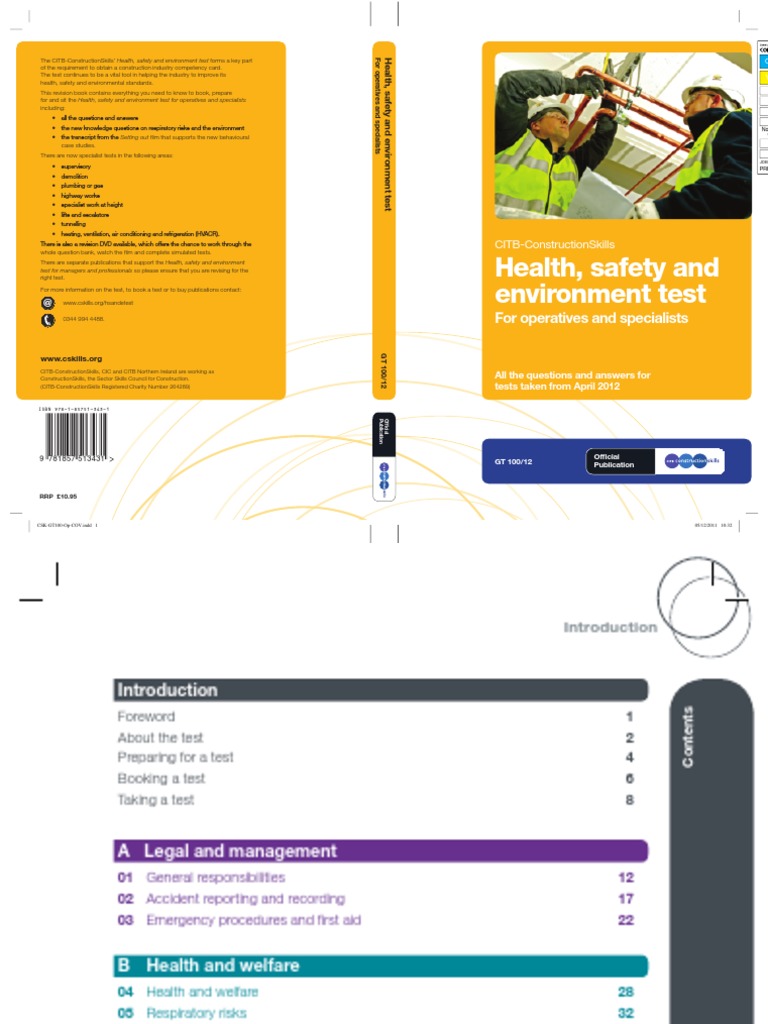 Health, Safety and Environment Test For Operatives and Specialists PDF