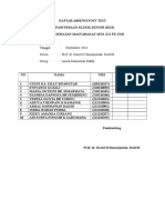 Daftar Absensi Post Test