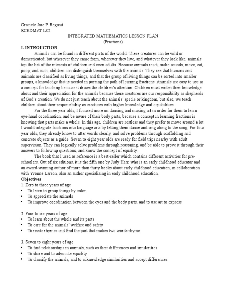 HOW TO WRITE A LESSON PLAN FOR EARLY CHILDHOOD EDUCATION intelligence overview
