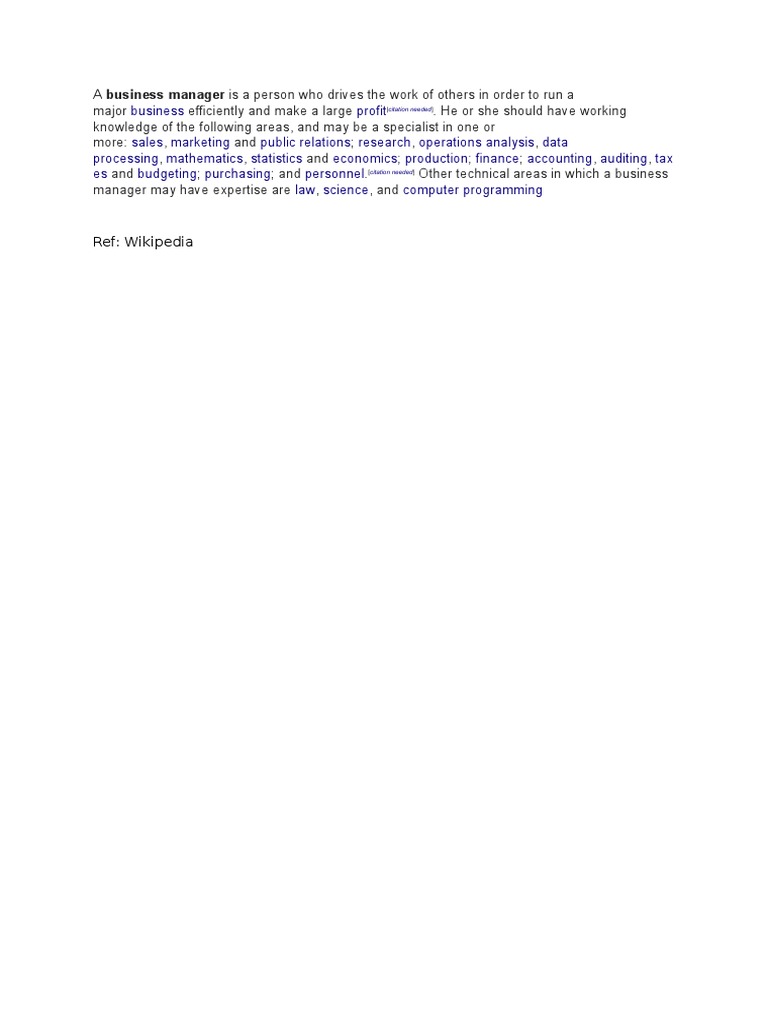 Business Manager | PDF | Business | Finance & Money Management