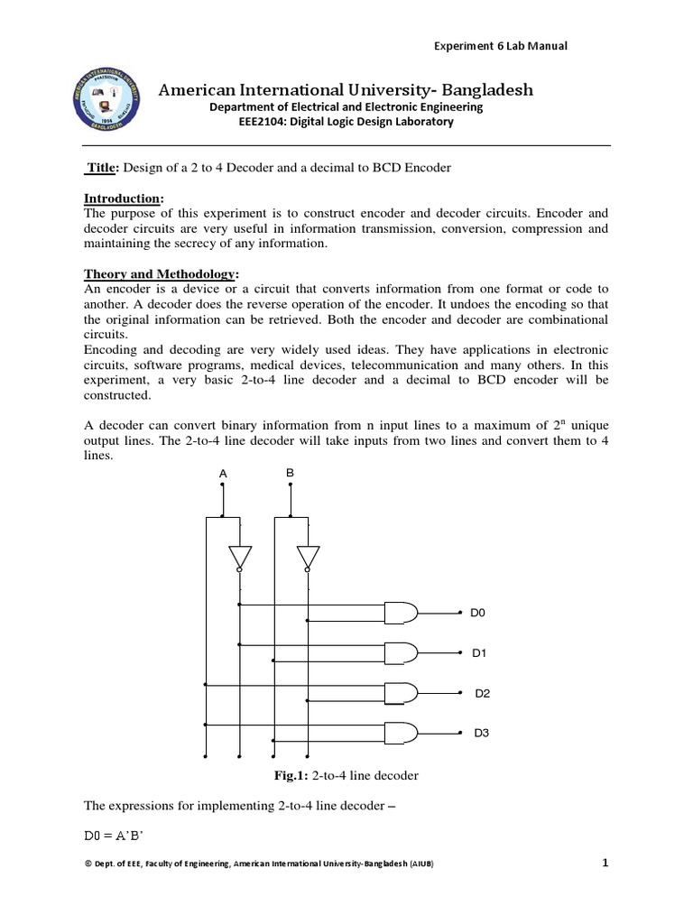 DLD Exp 6 Student Manual PDF | PDF