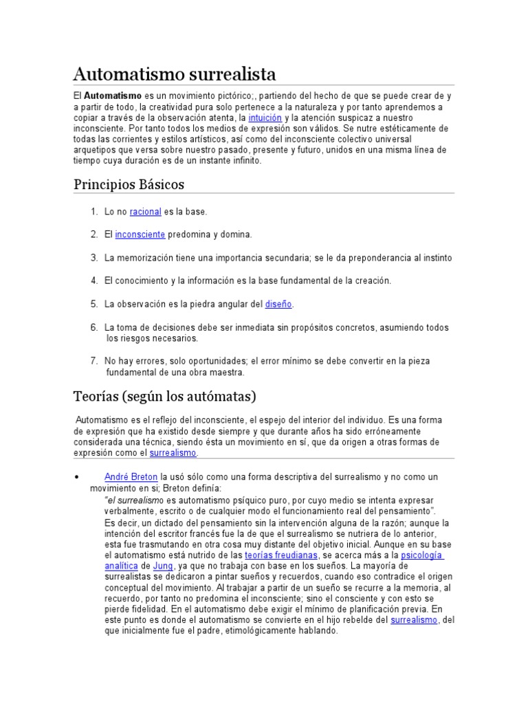 Automatismo Surrealista | PDF | Mente inconsciente | Surrealismo