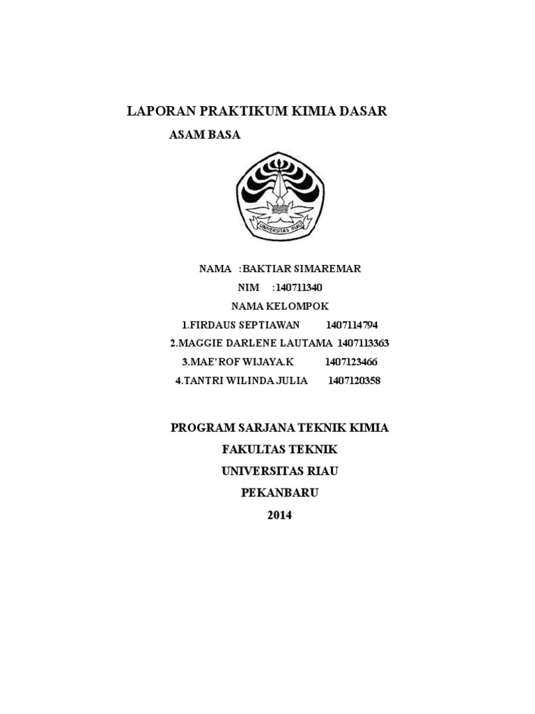 Laporan Praktikum Kimia - Homecare24