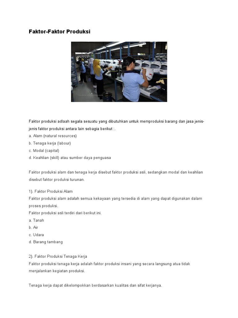 Faktor Produksi