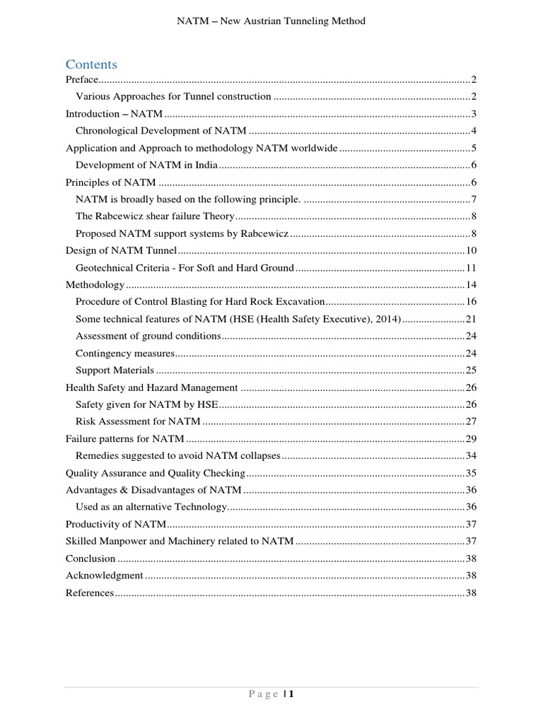 Overview of NATM Tunneling Method | PDF | Tunnel | Civil Engineering