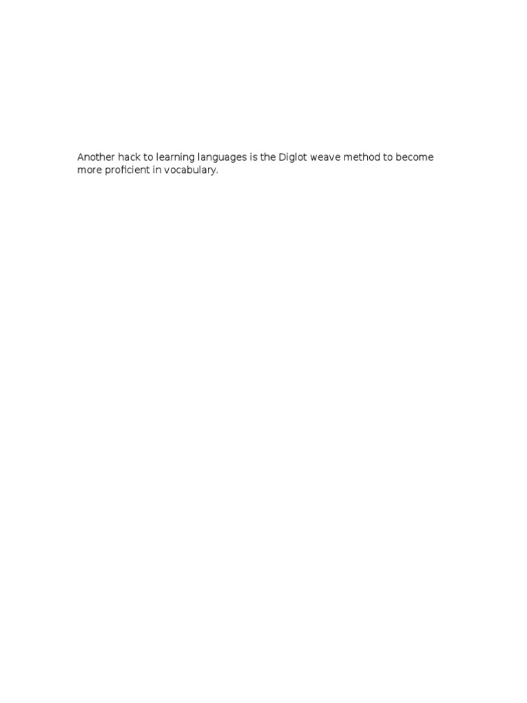 Master Vocabulary with Diglot Weave Method | PDF