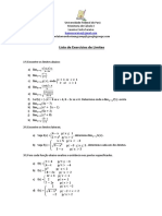 Lista de Exercicios de Limites