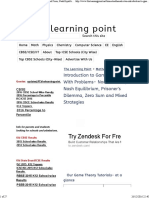 Introduction To Game Theory - With Problems - Normal Form, Nash Equilibrium, Prisoner's Dilemma, Zero Sum and Mixed Strategies - The Learning Point