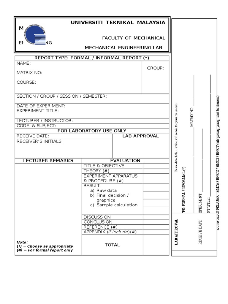 Mechanical Engineering Lab Report Template | PDF | Art