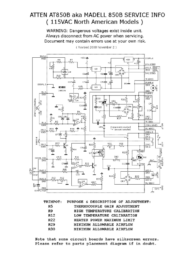 Atten Madell 850B Schematics 1 | PDF