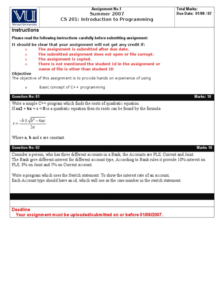 Summer 2007 - CS201 - 1 | PDF | Career & Growth | Business