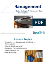 Data Management: Protecting Your Data: Backups, Archives, and Data Preservation