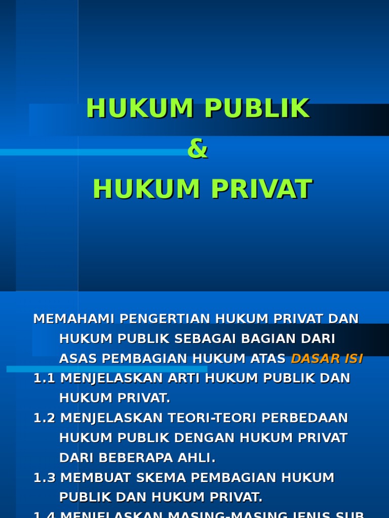 Hukum Publik Dan Hukum Privat PDF
