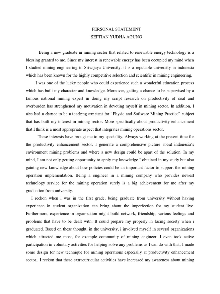 Masters personal statement examples image