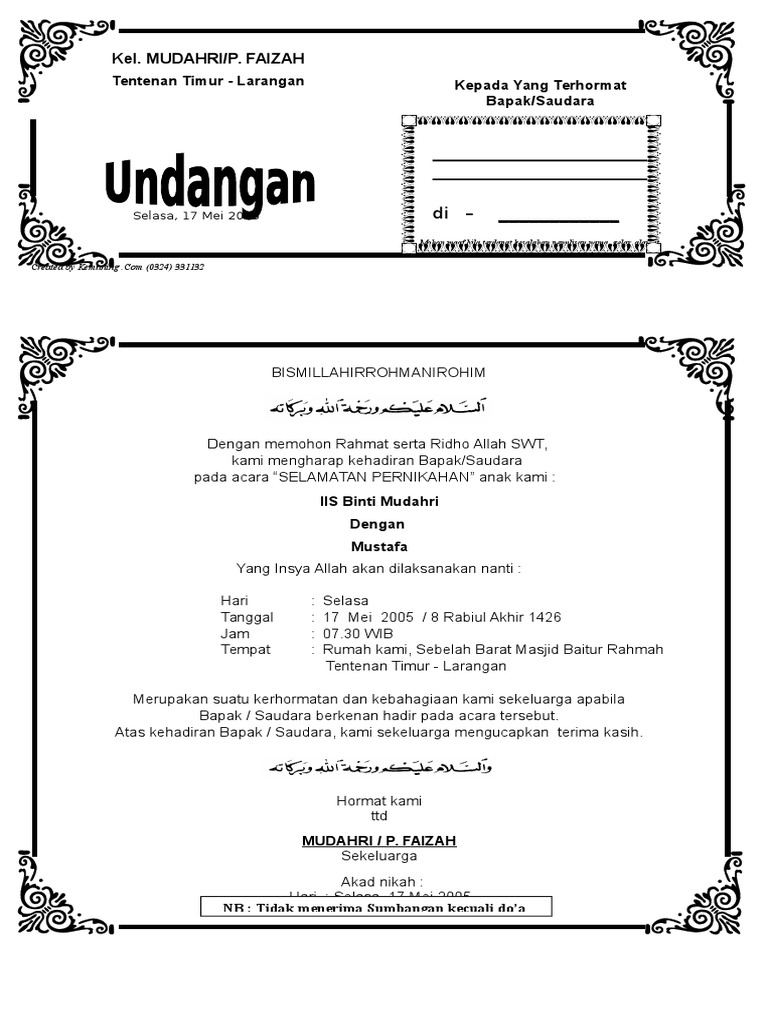 Model Undangan Pernikahandoc