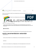 Carta Recomendacion Estandar - Ejemplos de Carta