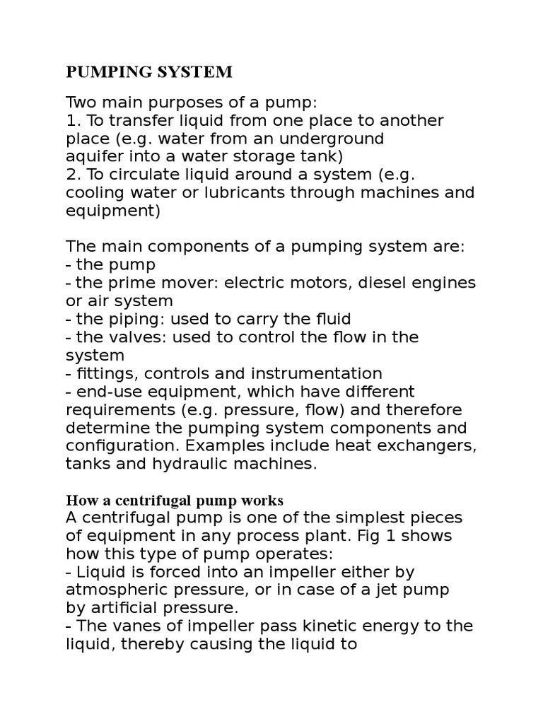 Centrifugal Pump System Overview | PDF | Science & Mathematics