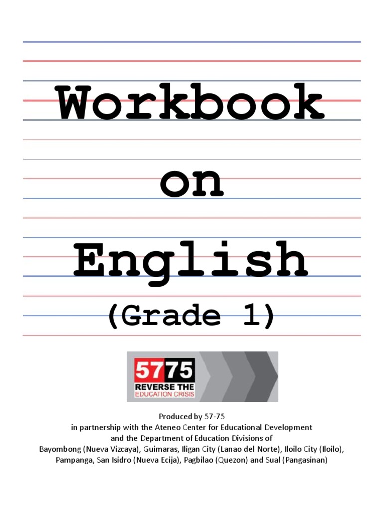 Workbook On English English (Grade 1) PDF Ellipsis Verb